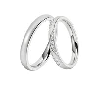 DOOSTI Trauring/Ehering/Partnerring - Chirurgischer Edelstahl 316L - hochwertiger Edelstahlring - Damen und Herren Variante - Mit Gratis Wunschgravur (Ring mit Zirkonia, 60)
