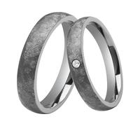 DOOSTI Trauring/Partnerring MOMENTS Tantal 999 - Bicolor mit Moissanite Stein - Damen und Herren Variante mit Gratis Gravur (Ring ohne Stein, 62)