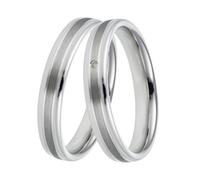 DOOSTI Trauringe/Eheringe/Partnerringe 925- Silber mit Brillant Damen und Herren Variante - mit Gratis Gravur (Ring ohne Stein, 68)