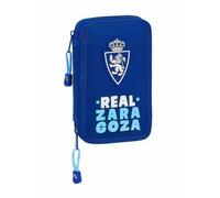 Doppel-Federtasche Real Zaragoza Blau 12.5 x 19.5 x 4 cm (28 Stücke)