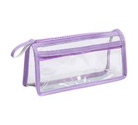 Doppellagige transparente Stifttasche mit großer Kapazität, einfache Stifttasche für die Untersuchung, Farbe Lilac