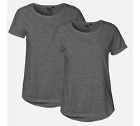 Doppelpack Neutral® Ladies Roll Up Sleeve T-Shirt Dunkelgrau meliert M
