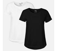 Doppelpack Neutral® Ladies Roll Up Sleeve T-Shirt Weiss / Schwarz XL
