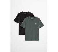 Marc O'Polo Herren T-Shirt, 2er Pack - Kjer, Rundhals, Regular Fit, Baumwolle Schwarz/Grün / M M Mehrfarbig