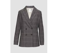 Doppelreihiger Karo-Blazer im Slim Fit 36 blau