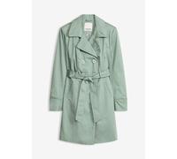 Trenchcoat BONPRIX, Damen, Gr. 44, rauchgrün, Web, Obermaterial: 97% Baumwolle, 3% Elasthan. Futter: 100% Polyester, unifarben, A-Linie ca. Mitte Oberschenkel, angesetztes Bündchen, Mäntel, mit abnehm