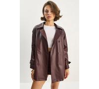 Doppelreihiger Trenchcoat aus Kunstleder M