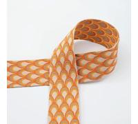 Doppelseitig gewebtes Gurtband Doubleface - 50 mm breit - 100% Polyester, Meterware ab 1 m - Strapazierfähiges Taschengurtband für Rucksäcke, Taschen & DIY, 6 Farben (orange)