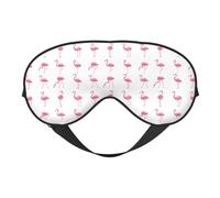 Doppelseitige Schlafmaske, Flamingos auf Weiß, weich, bequem, lichtblockierend, Augenabdeckung für Nachtruhe