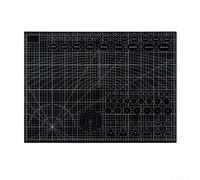 Doppelseitige Schneidematte für A2 für A3 für A4 A5, selbstheilendes Rollschneider-Pad zum Nähen, Quilten, Basteln, mit Gitterlinien, waschbar, flexibles PP-Material, Grün, Schwarz (A-2 Schwarz)