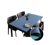 Doppelseitige, wasserdichte PU-Schreibtischmatte, leicht zu reinigen, 2 mm dick, 80 x 180 cm, Blau, Grau und Grün, stilvolles Bürozubehör für Zuhause und Arbeitsplatz