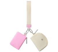 Doppeltaschen-Armband - Schlüsselanhänger, RFID-blockierend, Mini-Geldbörse mit Reißverschluss und abnehmbarem Riemen, Mini-Münzgeldbörse für Damen, mit Premium-Reißverschlüssen und Metallschnallen