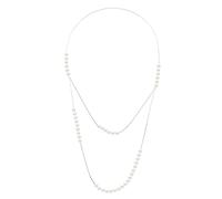 Doppelte lange Halskette Prestige - Echte Süßwasser-Zuchtperlen 5-6 mm Einheitsgröße