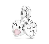 Doppelter Herz Charm-Anhänger aus Sterlingsilber