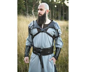 Doppelter Ledergürtel schwarz, "Balor"