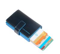 Doppeltes Compact Wallet für Kreditkarten mit Schiebesystem Piquadro Blue Square, blau - Farb-Varianten: Blau