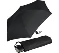 Doppler Damen Taschenschirm Fiber Micro Flat mit Auf-Zu-Automatik - black