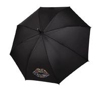 Doppler Fiber Flex AC Kiss Automatik Stockschirm Regenschirm Schirm 740765KI UV, Farbe:Schwarz