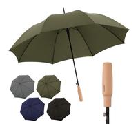 Doppler Nature Stick Regenschirm Automatik großer Stockschirm mit Holzgriff | Schirmdach aus rPET Material, FSC zertifizierter Holzgriff, wasser- & schmutzabweisend