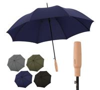 Doppler Nature Stick Regenschirm Automatik großer Stockschirm mit Holzgriff | Schirmdach aus rPET Material, FSC zertifizierter Holzgriff, wasser- & schmutzabweisend