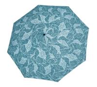 Doppler Regenschirm Nature Long AC Printed Pattern Calm Leaves petrol