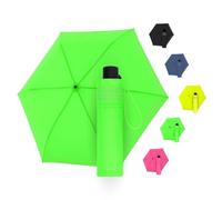 Doppler Regenschirm Safety Reflect in neon green I Regenschirm mit reflektierendem Rand & Handöffner I Mini Schirm mit passender Schirmtasche I Leichter Taschenschirm für Unterwegs