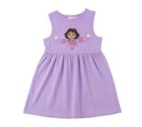 Dora La Explorerina Single Jersey-Kleid für Mädchen, mit lustigem Design, einfach zu kombinieren, Violett, 5 Jahre