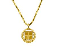 d'origine Griechenland Wappen Kette Herren - Griechisches Wappen mit Venezianerkette in Gold (Edelstahl)