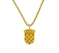 d'origine Kroatien Wappen Kette Herren - Kroatisches Wappen mit Venezianerkette in Gold (Edelstahl)