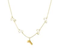 d'origine Kurdistan Kette mit 5 Landkarten-Anhängern Damen, Kurdische Halskette in Gold