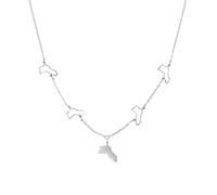 d'origine Kurdistan Kette mit 5 Landkarten-Anhängern Damen, Kurdische Halskette in Silber