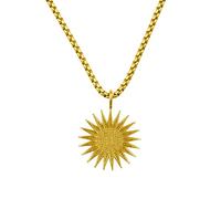 d'origine Kurdistan Sonne Kette Herren - Kurdisches Wappen mit Venezianerkette in Gold (Edelstahl)