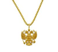 d'origine Russland Adler Kette Herren - Russisches Wappen mit Venezianerkette in Gold (Edelstahl)