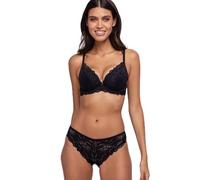 Dorina 2er-Pack Push-Up Plunge BHS Angie - Spitze & Microfaser, Herausnehmbare Kissen, Bügel-Support, Schwarz & Fuchsia