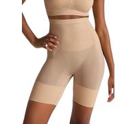DORINA ABSOLUTE SCULPT High Control Shaping Taillenkurzshorts für Damen, Nahtlos, Mitten Oberschenkel Länge, Gesäßstraffender Effekt, Offener Schritt, Beige