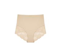 Dorina Damen Slip, Mid-Waist, Bauchkontrolle, Hoher Taillenslip, Florale Spitzenverzierung, Mittlerer Halt, Brigitte, Beige, L