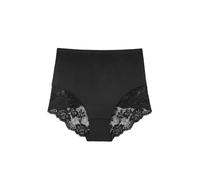 Dorina Damen Slip, Mid-Waist, Bauchkontrolle, Hoher Taillenslip, Florale Spitzenverzierung, Mittlerer Halt, Brigitte, Schwarz, XS