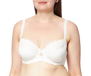 Dorina CELINE Nicht gepolsterter Bügel-BH für Damen, Floralspitze & weicher Mikrofaserstoff, verstellbare Picot-Träger, Power-Mesh-Rücken, Satinschleifendetail, Elfenbein