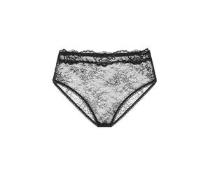 Dorina Cheeky Slip Origins - Hoher Beinausschnitt, Komplett aus Spitze, Picot-Gummizug Besatz, Schleifen-Detail, Schwarz