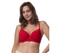 Dorina Damen Bügel BH leicht gepolstert, Demi T-Shirt BH Full Cup, Carmen, Rot, 75E