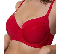 Dorina Damen Bügel BH leicht gepolstert, Demi T-Shirt BH Full Cup, Carmen, Rot, 80D