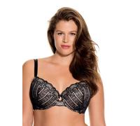 Dorina Damen Celine Leicht Gepolsterter Demi-BH - Bügel-BHs mit Geformten Cups, Florales Spitzendesign und Stützenden U-Rückenflügeln, Schwarz