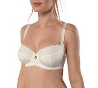 Dorina Damen Celine Leicht Gepolsterter Demi-BH - Bügel-BHs mit Geformten Cups, Florales Spitzendesign und Stützenden U-Rückenflügeln, Elfenbein, 85E
