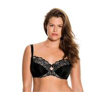 Dorina Damen Celine Ungepolsterter BH - Bügelgeformte Cups, Florale Spitze mit Satinschleife und Stützendes Power-Mesh-Rückenteil, Schwarz