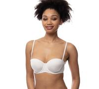 Dorina Damen Michelle Bügel-Bandeau-BH - Leicht Gepolsterte, Geformte Körbchen, Mehrweg Verstellbare Träger, Transparente Träger Inklusive, Weiß