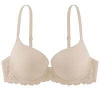 Dorina Damen Super Push Up BH mit Bügel, Formbügel und Spitze T-Shirt BH, Nackt ,70D