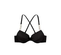 Dorina FILAO Tanga-Bikinihose - Weicher Mikrostoff mit Goldkettendetails, Minimaler Schnitt, Stilvolle Strand- und Poolmode, Schwarz