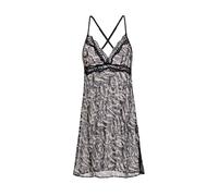Negligé DORINA "ORIGINS-PRINT", Damen, Gr. M, N-Gr, schwarz, Spitze, Obermaterial: 84% Polyester, 13% Polyamid, 3% Elasthan, unifarben, bequem ca. Mitte Oberschenkel, tiefer V-Ausschnitt, Kleider Negl
