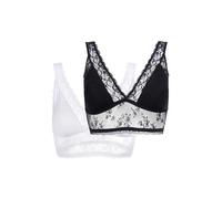 Bralette DORINA "Lana Essential Lace", Damen, Gr. 3XL, N-Gr, schwarz, weiß, Spitze, Obermaterial: 90% Polyamid, 10% Elasthan, BHs Bralette, mit Spitze, bequem, weich, breite Träger, leicht transparent