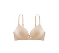 Dorina Michelle Kabelloser Soft-BH - Leicht Gepolstert, Verstellbare Träger, Feine Spitzenverzierung & Power-Mesh-Flügel für Komfort & Halt, Beige